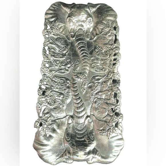 Intricate Silver Elephant Tray - Picture 1 of 7